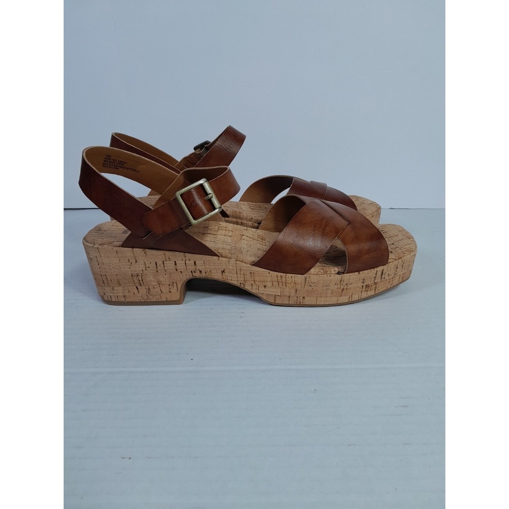 Kork's Dasha II Cork Bed Platform Sandals  Block Heel Women Sz 11 Brown